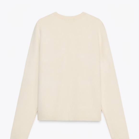 ZARA Women's Pocket Knit Cardigan(Ecru, US L, XL /EUR L, XL) - Picture 7 of 11